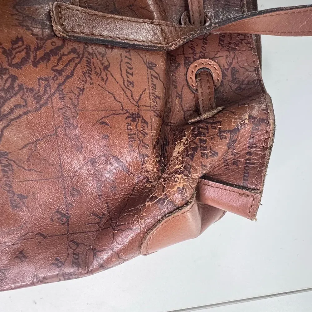 Patricia Nash Leather Drawstring Whitney Tote - English Garden Map - Picture 9 of 16